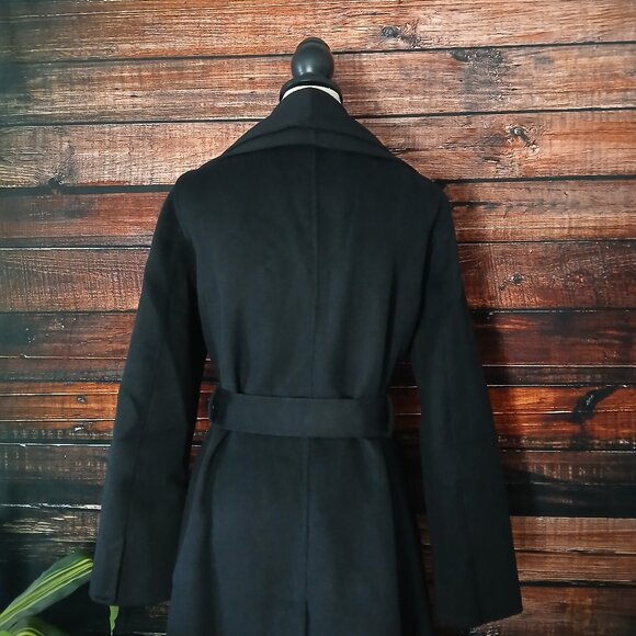 NWT Tahari XL Long Double Face Wool Blend Wrap Coat Belted - Picture 6 of 13